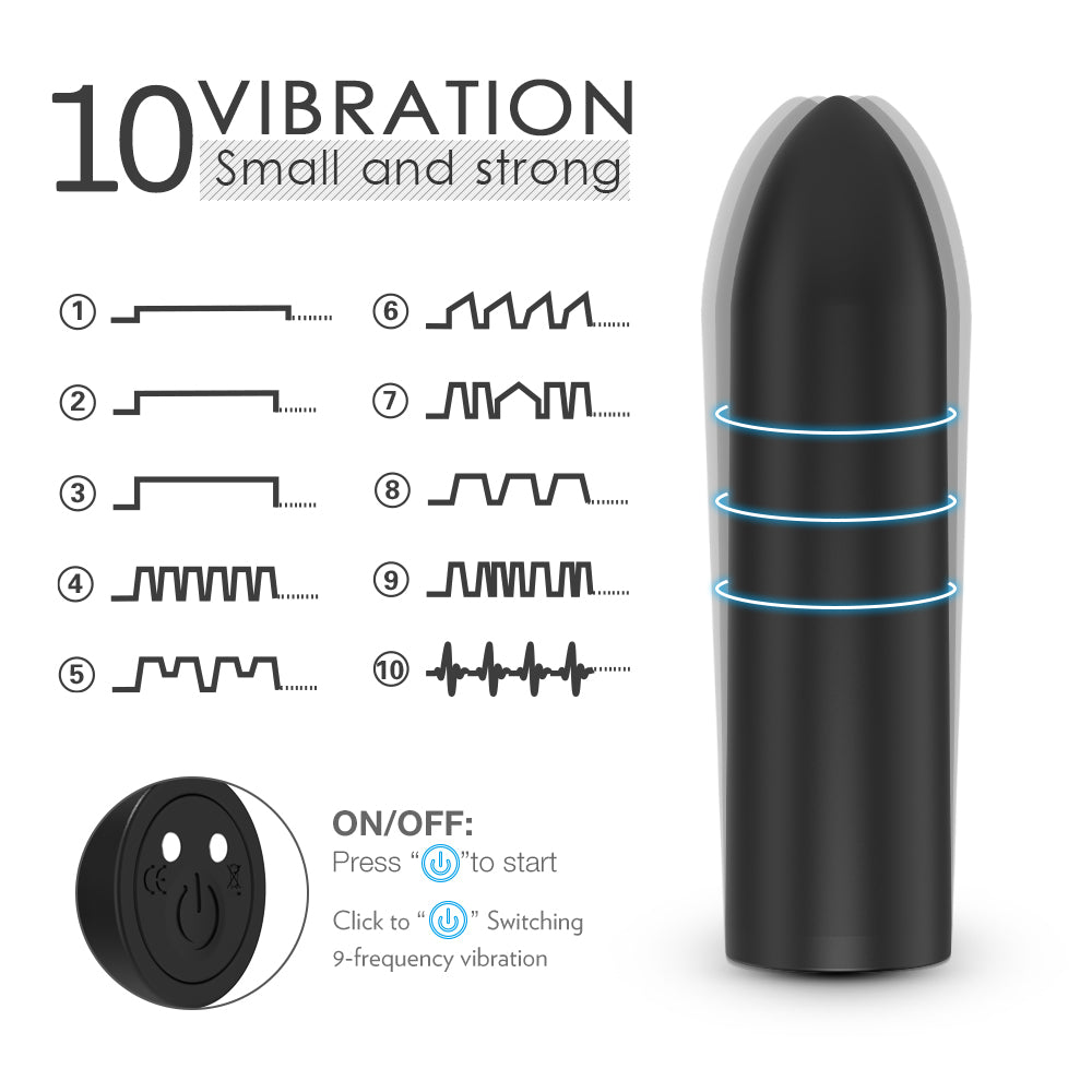 Obsidian Bullet Vibrator with Remote